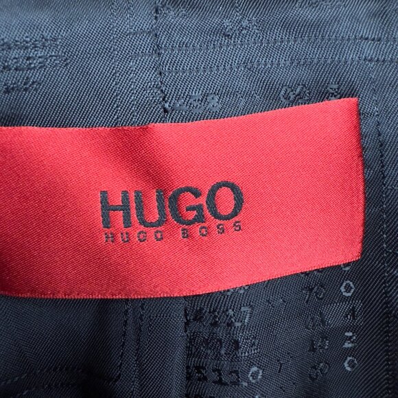 HUGO by HUGO BOSS βAriosβ Zip-Trim Lapel Blazer 42R Black EU52 - Picture 4 of 9